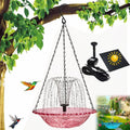 Solar Powered Hanging Bird Bath Fountain, Hanging Bird Bath Fountains Solar Power, Solar Cascade Hanging Birdbath (Blue, Set A)